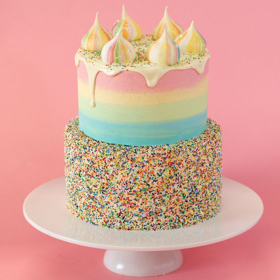 Birthday Rainbow Drip Cake